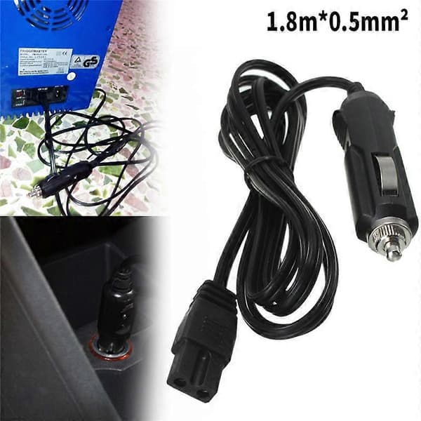2m 12V DC Erstatningskabel for Bilkjøleboks Minikjøleskap 2-pins