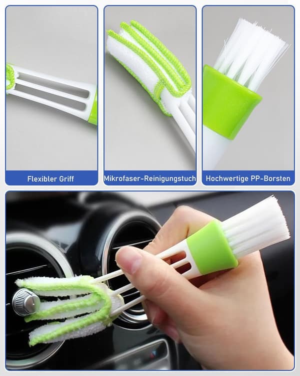 [13]Car Window Cleaning Kit - Microfiber Brush with Spray Bottle & Extendable Handle
