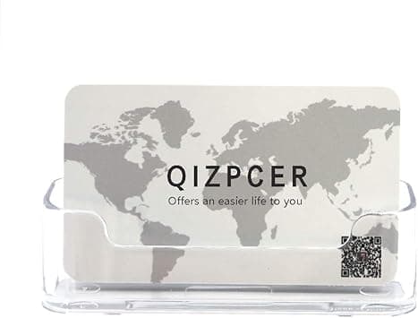 [13R] 16-pack Clear Desktop Business Card Display Stand, Plastic