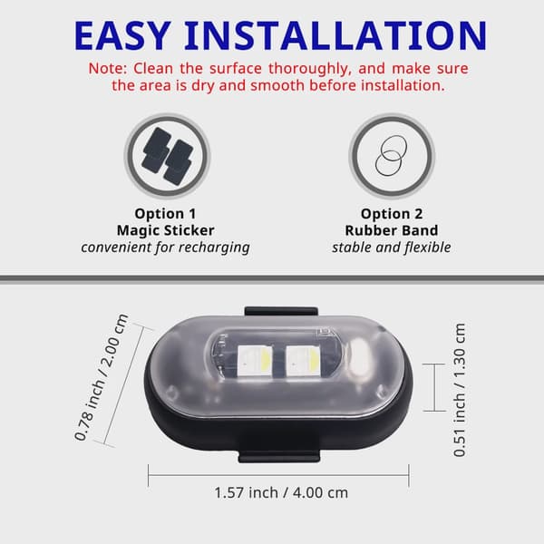RGB Skateboard Scooter Underglow Light Kit Wireless Remote Control LED 8 Colors Rechargeable Strobe 2 counts of lights