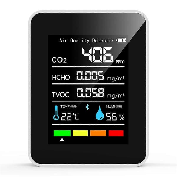 [13R] 5-in-1 CO2 Meter Digital Temperature Humidity Tester Carbon Dioxide-B