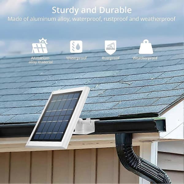 2 stk universell solcellepanel takrennefeste, hvit justerbar aluminiumslegeringsbrakett for sikkerhetskameraer og solcellepaneler White
