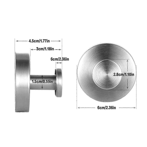 Imukuppikoukut seinälle ruostumaton teräs, poraamaton, vedenpitävä Silver Single Pack