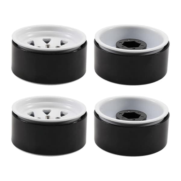 4 stk./sæt RC Crawler Zinklegering 8 huller 1,9 tommer Beadlock Fælg til 1/10 RC Crawler Tilbehør DRM129W Black & white