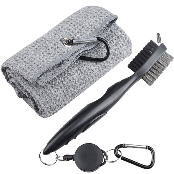 Mikrofiber vaffelmønster golfhåndklæde | Rengøringsbørste | Foldbar
