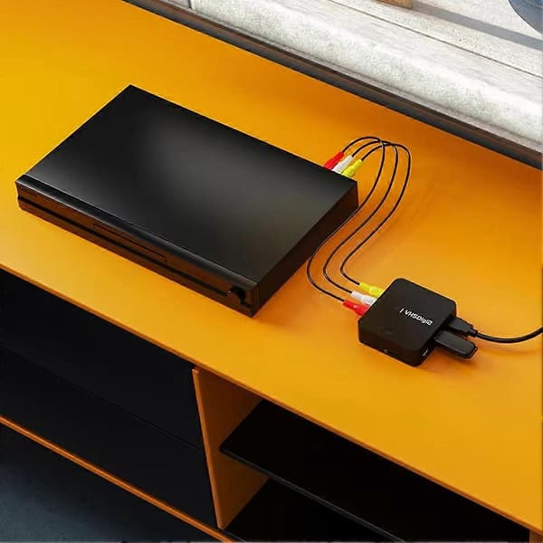AV-videospiller, analog video til digital konvertering Lagre til SD/USB, for, videospiller, Hi8, videokamera, DVD-spiller Black