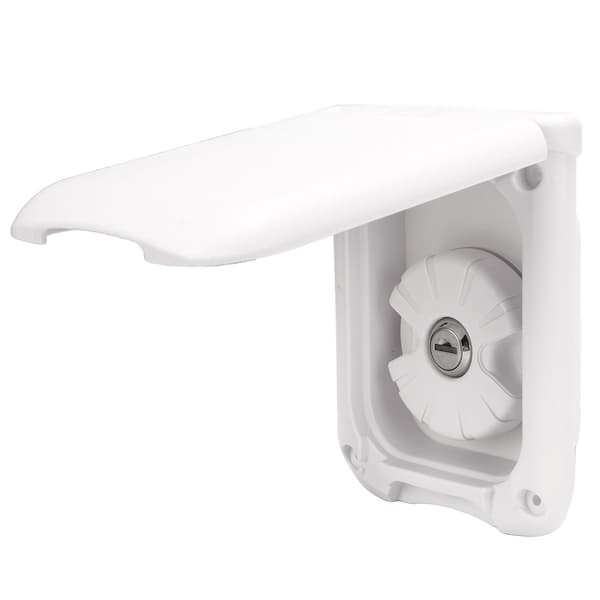 RV Gravity Fresh Water Fill Hatch Inlet with Keys Square White for RVs Caravans Trailers Yachts