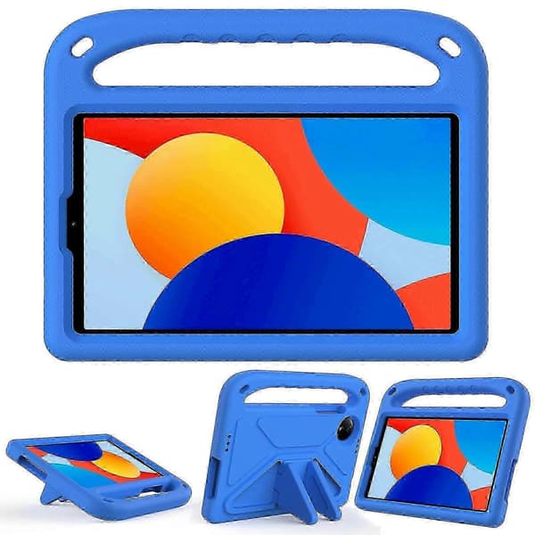 Til Xiaomi Redmi Pad SE 4G 8,7 tommer etui håndgreb kickstand tablet EVA cover blå