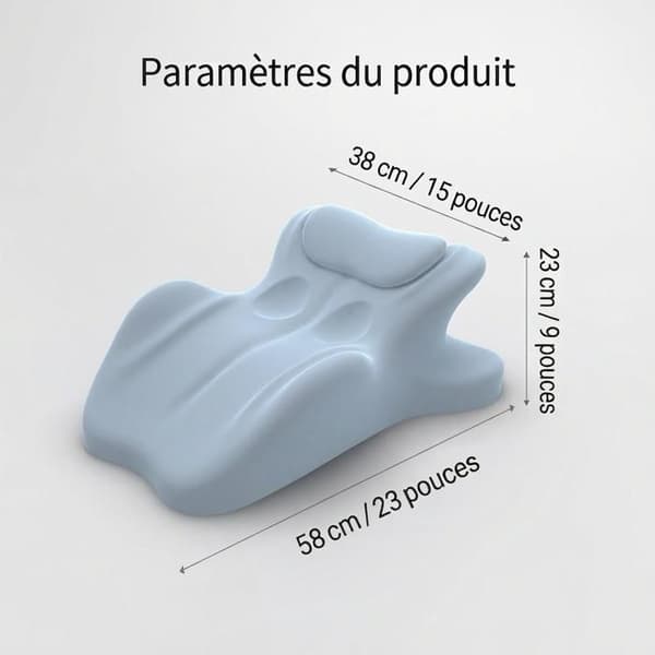 Ergonomic Pillow with Perfect 27° Angle, Multifunctional Memory Foam Wedge Pillow (Blue) Bleu
