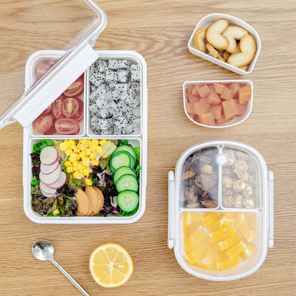 Bærbar studentmatboks Studentmatboks ABS Bentos-etui Måltidsboks Plasttekstur Perfekt for måltider og snacks liten small