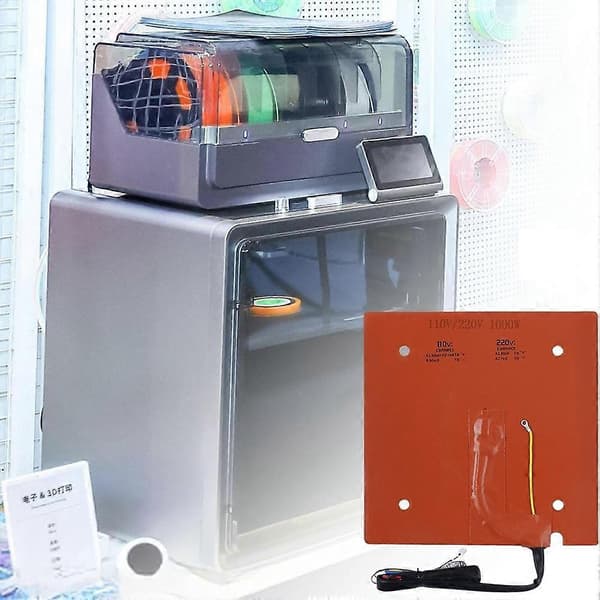 Silikone varmepude 1000W til S1C 3D-printer, dobbeltspænding 110V/220V sengevarmer