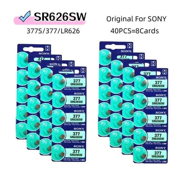 Original for SONY 377 SR626SW High Capacity Silver Oxide 1.55V Button Cell Batteries for Watch (SO)10PCS 377