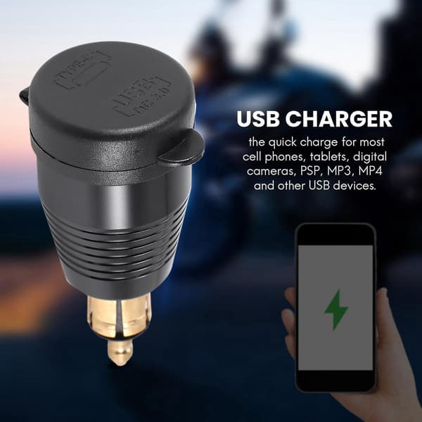 [13]Motorcycle DIN Socket Waterproof Charger Qc3.0 USB Charger & Type C 30w Power Delivery Adapter Socket (YJD)