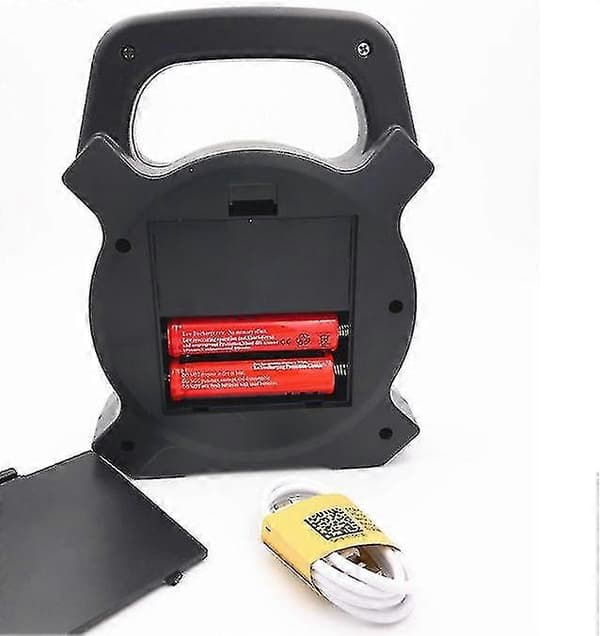 [13R] 30w Rechargeable Portable Handheld, Work Light Camping Light, White Light + Red And Blue Flashing Light Warning Function (1 Piece, Black)