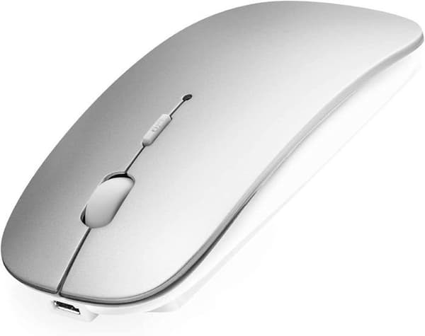 [13]Trådløs Bluetooth-mus - Sølv - Stille - Genopladelig - 3 DPI-niveauer