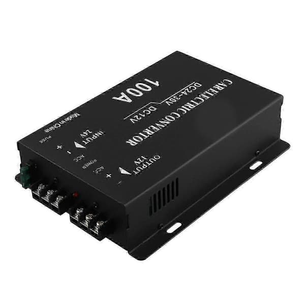 DC 24V til 12V DC Spenningsomformer 100A 1200W DC Buck Modul Adapter 20-30V til 12V DC Regulator Reduserer Black