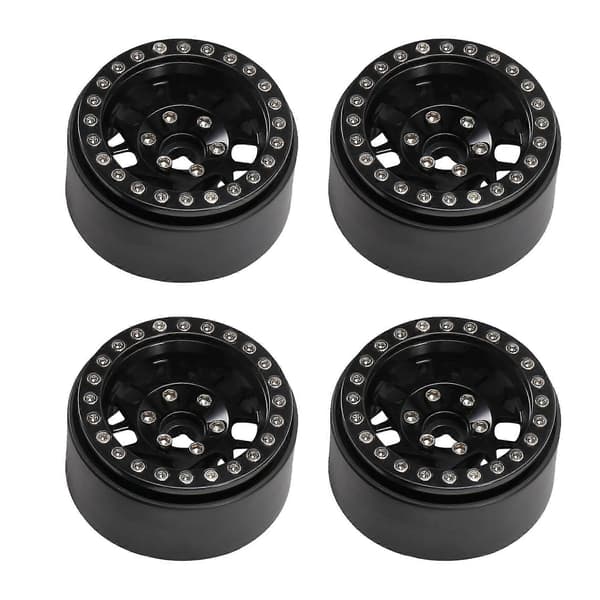 4 stk./sæt RC Crawler Bil Aluminiumlegering 1,9 tommer Beadlock Fælg til 1/10 RC Crawler Black