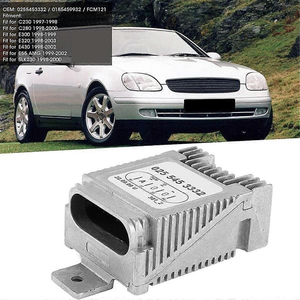 Bil Aircondition Køleventilator Kontrolmodul A0255453332 til W210 W202 C230 C280 E300 E320 E430 9 Silver