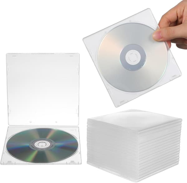 20 stk. enkelt CD DVD-etui boksdesign plastmateriale støvtett rull for hjemmeoppbevaring