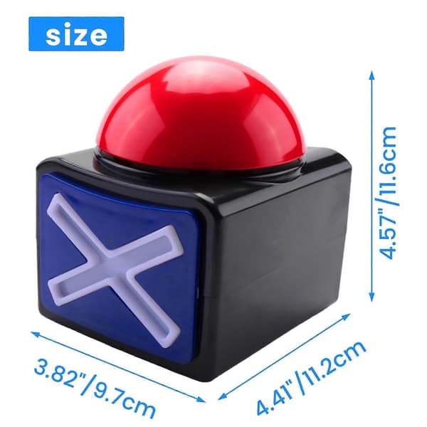 8 STK Spilsvarsbuzzer, Spilbuzzer Alarm Lyd Spilknap med Lys Trivia Quiz Got Talent Buzzer Spillelegetøj Black   red