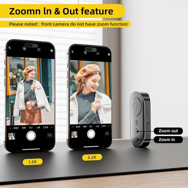 [13]Bluetooth Camera Remote Control with Zoom and Front/Rear Camera Switching for Photo and Vlogging, Mobile Phone Remote Control for iOS & Android S