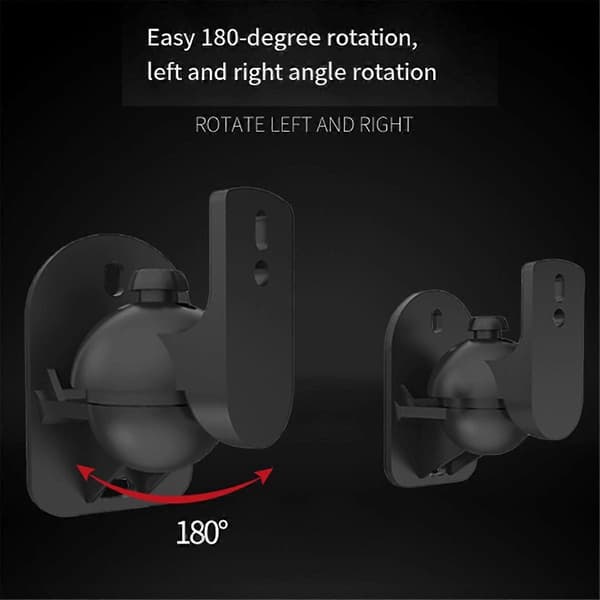 6 sett lydstativ surroundlyd veggfeste høyttalerfester for Soundbar [DB] Black