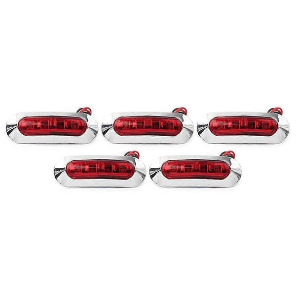 5 stk. 4 LED markeringslys for bil, lastebil, tilhenger, pickup 12V 24V rød