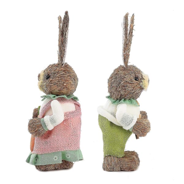 2023 Easter Bunny Figurine Creative Easter Rabbit Decoration Straw Bunny Ornament