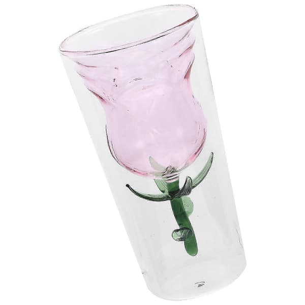 Roseblomst glaskop til fest pink glas drikkeglas