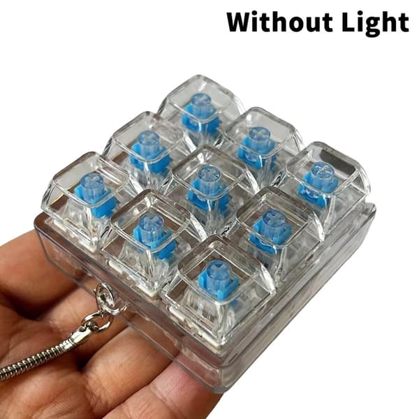 Ergonomic Mechanical Keyboard Switch Tester Keychain Pendant 4/9 Keys B 0.05