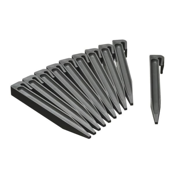 Stakes for garden borders - NATURE - Grey polypropylene anchors - Pack of 10 grå