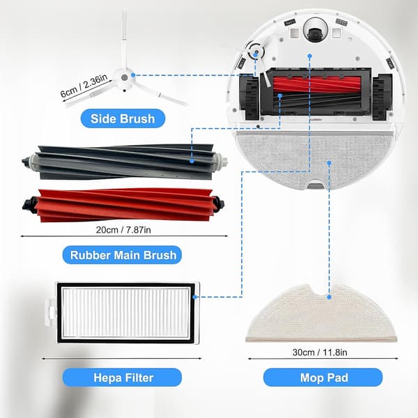 Roborock Q8 Max/q8 Max+/q5 Pro Robotstøvsuger Tilbehørssett - Reservedeler for Roborock Q8 Max/q8 Max+/q5 Pro Robotstøvsuger - Repl.