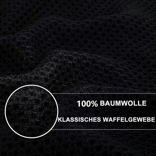 6-pak køkkenhåndklæder i 100 % bomuldsfrotté med krog, sort Black 34*73cm
