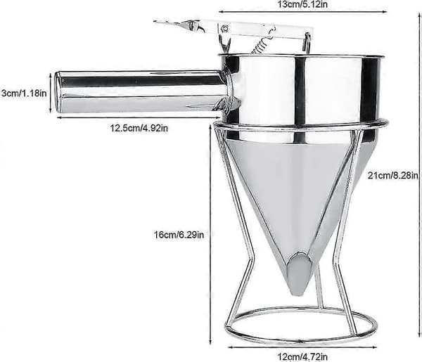 Stempel trakt - Trakt dispenser i rustfritt stål med desserter for stående kaker, for bakeri