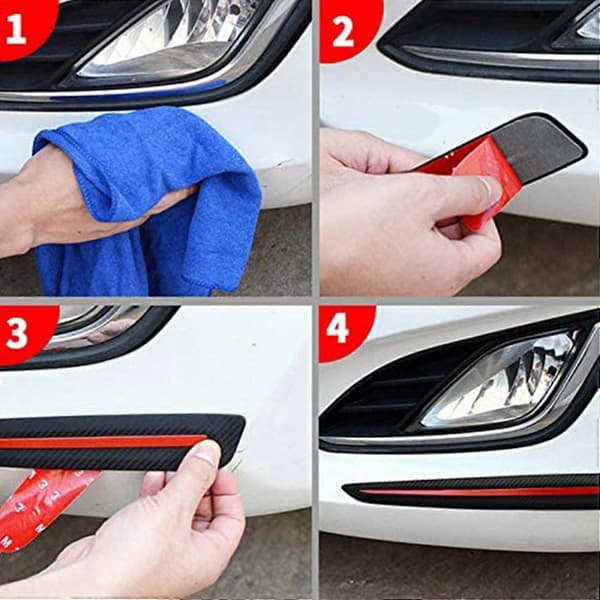 2-pack universell antikollisionslapp stötfångarskyddslist repskydd stötfångarskydd för bil black  red