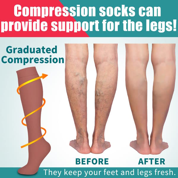 4 Pairs Unisex Compression Socks - Optimal Support for Nurses, Runners, and Sports Enthusiasts | Circulation-Boosting Design