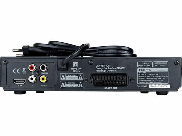 DENVER DVH-7787 DVD-soitin - NTSC, PAL, 4:3, 16:9, Dolby Digital, AVI, JPEG, VCD