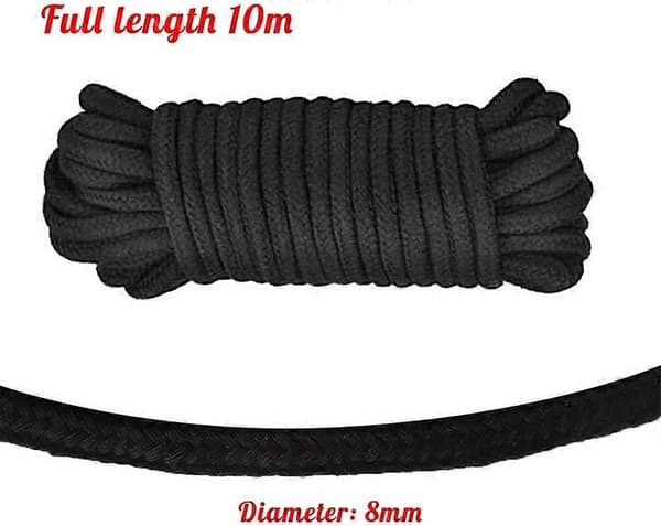 Soft Rope, Soft Cotton Rope Multifunctional 10 M 8 MM Cotton Rope Craft Rope Thick Cotton Cord (Black-2pcs) [DB]