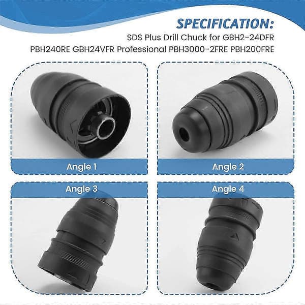 Bosch GBH2-24DFR SDS Plus Chuck-erstatning for borhammer Black