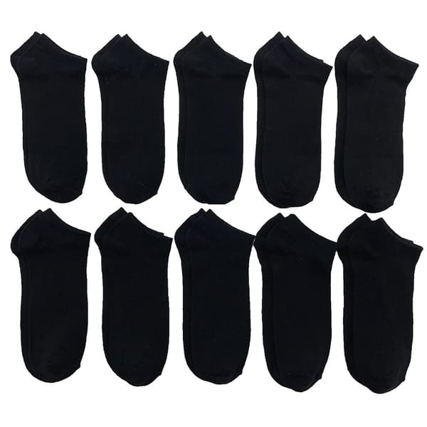 Bambus Ankelstrømper 10 Par (Sort) Sort Black 43-46
