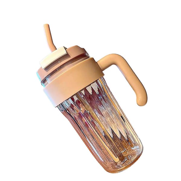 Plastic Water Bottle Large Capacity Transparent Portable Handle Coffee Mug Water Cup for Home Office 920ml