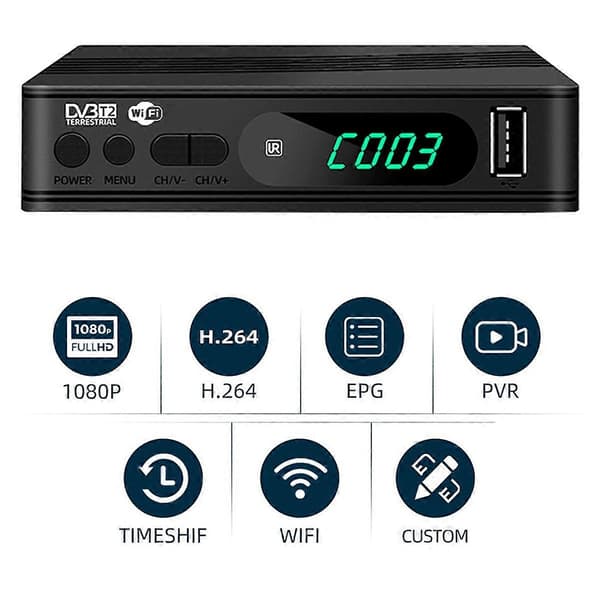 DVB-T2 TV Tuner Terrestrisk Satellit TV Modtager Digital TV Dekoder HEVC DVBT2 264 HD TV Boxe USB Set Top Box EU Stik