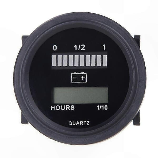 LED-batteristatusindikator med timetæller til 12V-72V-systemer Black