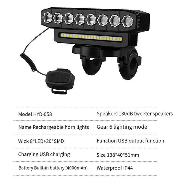 [13R]LED Cykel Forlygte LED Lysbjælke Cykel Forlygte, Stil 1 Black