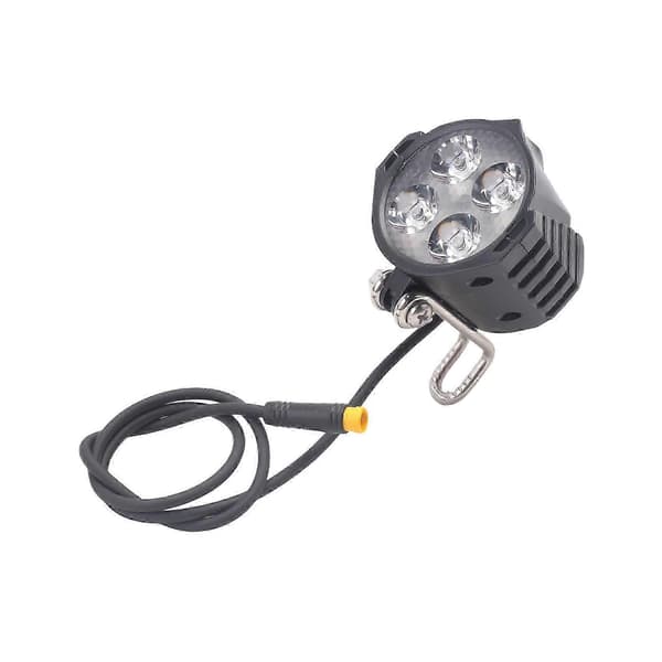 Ebike LED-forlygte 36V 48V 3-benet horn 4 LED-lys til scooter cykel Black