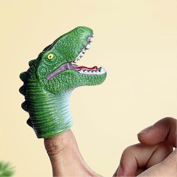 1 set dinosaurie fingerdockor set dinosauriehuvud klor fingerdockor leksaker djur fingerdockor