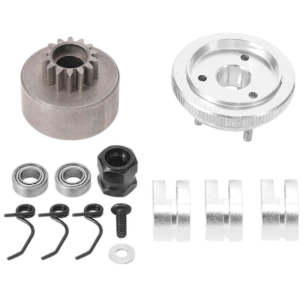RC Clutch 14T Gear Clutch Shoes Springs Cone&Engine Nut Flywheel Assembly for 1/8 RC Model Nitro Ca Random