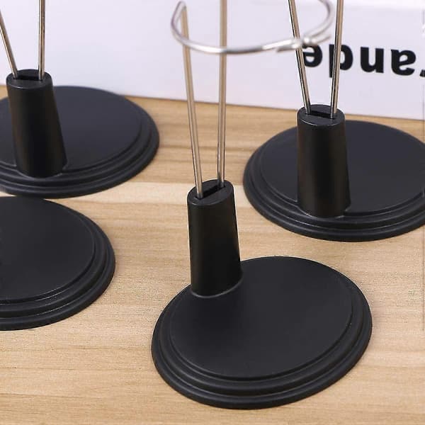 4 stk. Dukkeholder Actionfigurholder Bærbar Bamseholder til Minidukker, Sort (d-583-a) black