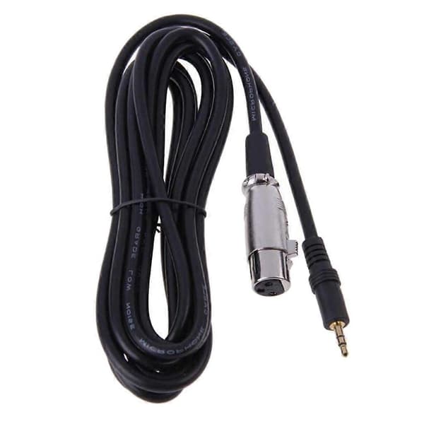 2,5 m 3-pin XLR hunn til 3,5 mm 1/8\" hannplugg mikrofon lydkabel