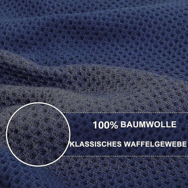 6-pak køkkenhåndklæder i 100 % bomuldsfrotté med krog, mørkeblå Dark blue 34*73cm